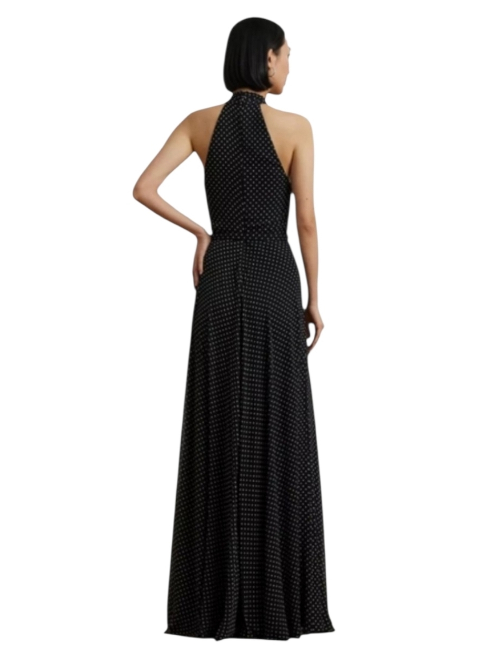 Lauren Ralph Lauren Polkadot Georgette Halter Gown - Picture 2 of 14